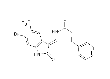 N'-(6-bromo-5-methyl-2-oxo-1,2-dihydro-3H-indol-3-ylidene)-3-phenylpropanohydrazide