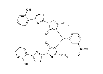 4,4'-[(3-nitrophenyl)methylene]bis{2-[4-(2-hydroxyphenyl)-1,3-thiazol-2-yl]-5-methyl-2,4-dihydro-3H-pyrazol-3-one}