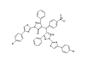4,4'-[(4-nitrophenyl)methylene]bis{2-[4-(4-bromophenyl)-1,3-thiazol-2-yl]-5-phenyl-2,4-dihydro-3H-pyrazol-3-one}