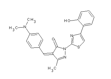 4-[4-(dimethylamino)benzylidene]-2-[4-(2-hydroxyphenyl)-1,3-thiazol-2-yl]-5-methyl-2,4-dihydro-3H-pyrazol-3-one