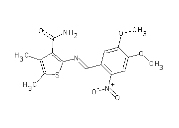 2-[(4,5-dimethoxy-2-nitrobenzylidene)amino]-4,5-dimethyl-3-thiophenecarboxamide