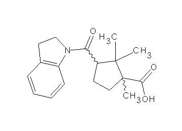 3-(2,3-dihydro-1H-indol-1-ylcarbonyl)-1,2,2-trimethylcyclopentanecarboxylic acid - Click Image to Close