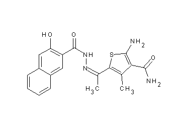 2-amino-5-[N-(3-hydroxy-2-naphthoyl)ethanehydrazonoyl]-4-methyl-3-thiophenecarboxamide