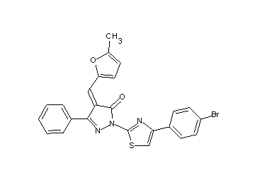2-[4-(4-bromophenyl)-1,3-thiazol-2-yl]-4-[(5-methyl-2-furyl)methylene]-5-phenyl-2,4-dihydro-3H-pyrazol-3-one