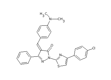 2-[4-(4-chlorophenyl)-1,3-thiazol-2-yl]-4-[4-(dimethylamino)benzylidene]-5-phenyl-2,4-dihydro-3H-pyrazol-3-one