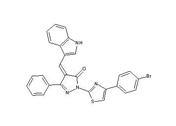 2-[4-(4-bromophenyl)-1,3-thiazol-2-yl]-4-(1H-indol-3-ylmethylene)-5-phenyl-2,4-dihydro-3H-pyrazol-3-one