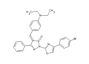 2-[4-(4-bromophenyl)-1,3-thiazol-2-yl]-4-[4-(diethylamino)benzylidene]-5-phenyl-2,4-dihydro-3H-pyrazol-3-one