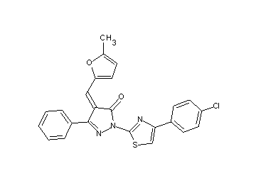 2-[4-(4-chlorophenyl)-1,3-thiazol-2-yl]-4-[(5-methyl-2-furyl)methylene]-5-phenyl-2,4-dihydro-3H-pyrazol-3-one