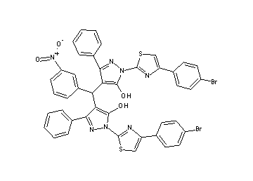 4,4'-[(3-nitrophenyl)methylene]bis{1-[4-(4-bromophenyl)-1,3-thiazol-2-yl]-3-phenyl-1H-pyrazol-5-ol} - Click Image to Close