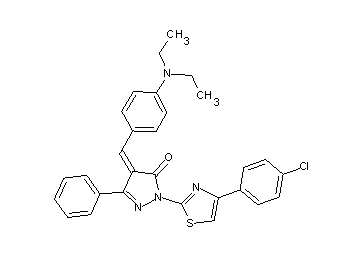 2-[4-(4-chlorophenyl)-1,3-thiazol-2-yl]-4-[4-(diethylamino)benzylidene]-5-phenyl-2,4-dihydro-3H-pyrazol-3-one