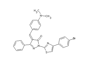 2-[4-(4-bromophenyl)-1,3-thiazol-2-yl]-4-[4-(dimethylamino)benzylidene]-5-phenyl-2,4-dihydro-3H-pyrazol-3-one
