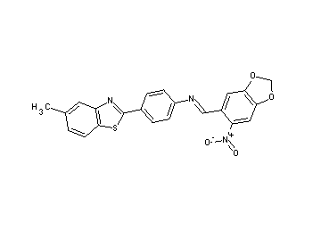 4-(5-methyl-1,3-benzothiazol-2-yl)-N-[(6-nitro-1,3-benzodioxol-5-yl)methylene]aniline
