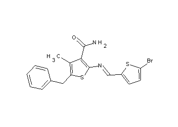 5-benzyl-2-{[(5-bromo-2-thienyl)methylene]amino}-4-methyl-3-thiophenecarboxamide