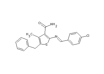 5-benzyl-2-[(4-chlorobenzylidene)amino]-4-methyl-3-thiophenecarboxamide