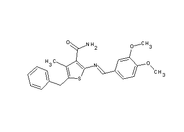 5-benzyl-2-[(3,4-dimethoxybenzylidene)amino]-4-methyl-3-thiophenecarboxamide
