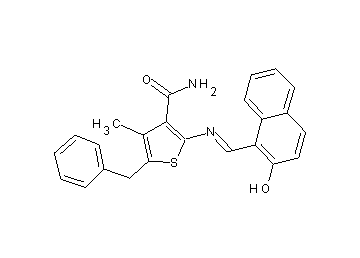 5-benzyl-2-{[(2-hydroxy-1-naphthyl)methylene]amino}-4-methyl-3-thiophenecarboxamide