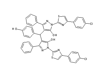 4,4'-[(4-hydroxyphenyl)methylene]bis{1-[4-(4-chlorophenyl)-1,3-thiazol-2-yl]-3-phenyl-1H-pyrazol-5-ol}