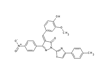 4-(4-hydroxy-3-methoxybenzylidene)-2-[4-(4-methylphenyl)-1,3-thiazol-2-yl]-5-(4-nitrophenyl)-2,4-dihydro-3H-pyrazol-3-one