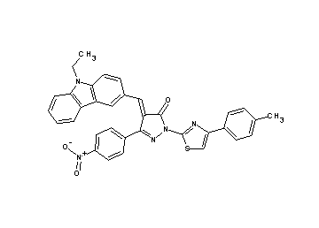 4-[(9-ethyl-9H-carbazol-3-yl)methylene]-2-[4-(4-methylphenyl)-1,3-thiazol-2-yl]-5-(4-nitrophenyl)-2,4-dihydro-3H-pyrazol-3-on