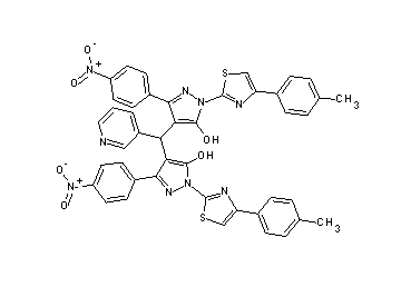 4,4'-(3-pyridinylmethylene)bis[1-[4-(4-methylphenyl)-1,3-thiazol-2-yl]-3-(4-nitrophenyl)-1H-pyrazol-5-ol]