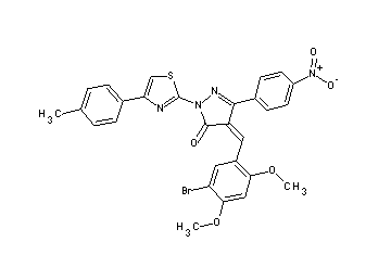 4-(5-bromo-2,4-dimethoxybenzylidene)-2-[4-(4-methylphenyl)-1,3-thiazol-2-yl]-5-(4-nitrophenyl)-2,4-dihydro-3H-pyrazol-3-one