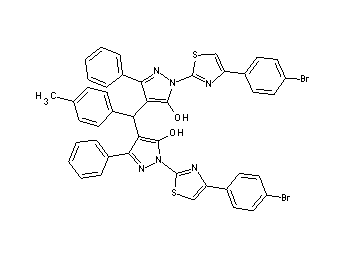 4,4'-[(4-methylphenyl)methylene]bis{1-[4-(4-bromophenyl)-1,3-thiazol-2-yl]-3-phenyl-1H-pyrazol-5-ol}