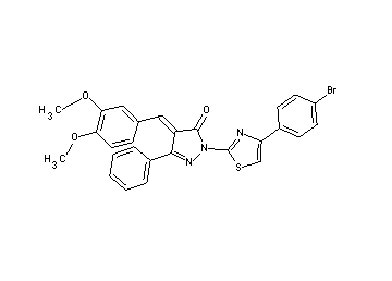 2-[4-(4-bromophenyl)-1,3-thiazol-2-yl]-4-(3,4-dimethoxybenzylidene)-5-phenyl-2,4-dihydro-3H-pyrazol-3-one