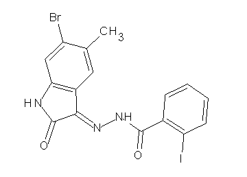 N'-(6-bromo-5-methyl-2-oxo-1,2-dihydro-3H-indol-3-ylidene)-2-iodobenzohydrazide