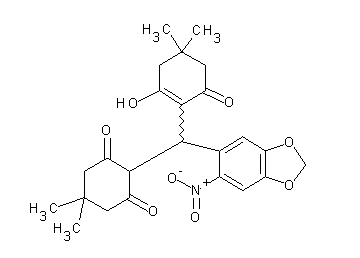 2-[(2-hydroxy-4,4-dimethyl-6-oxo-1-cyclohexen-1-yl)(6-nitro-1,3-benzodioxol-5-yl)methyl]-5,5-dimethyl-1,3-cyclohexanedione