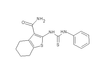 2-[(anilinocarbonothioyl)amino]-4,5,6,7-tetrahydro-1-benzothiophene-3-carboxamide - Click Image to Close
