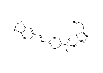 4-[(1,3-benzodioxol-5-ylmethylene)amino]-N-(5-ethyl-1,3,4-thiadiazol-2-yl)benzenesulfonamide