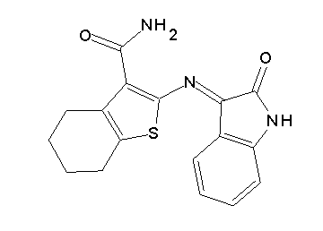 2-[(2-oxo-1,2-dihydro-3H-indol-3-ylidene)amino]-4,5,6,7-tetrahydro-1-benzothiophene-3-carboxamide