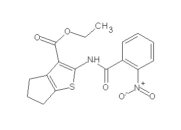 ethyl 2-[(2-nitrobenzoyl)amino]-5,6-dihydro-4H-cyclopenta[b]thiophene-3-carboxylate - Click Image to Close