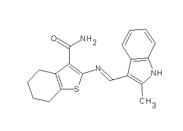 2-{[(2-methyl-1H-indol-3-yl)methylene]amino}-4,5,6,7-tetrahydro-1-benzothiophene-3-carboxamide
