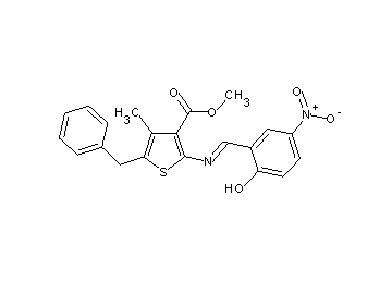 methyl 5-benzyl-2-[(2-hydroxy-5-nitrobenzylidene)amino]-4-methyl-3-thiophenecarboxylate