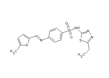 N-(5-ethyl-1,3,4-thiadiazol-2-yl)-4-{[(5-methyl-2-thienyl)methylene]amino}benzenesulfonamide