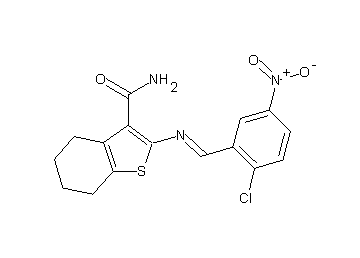 2-[(2-chloro-5-nitrobenzylidene)amino]-4,5,6,7-tetrahydro-1-benzothiophene-3-carboxamide