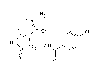 N'-(4-bromo-5-methyl-2-oxo-1,2-dihydro-3H-indol-3-ylidene)-4-chlorobenzohydrazide