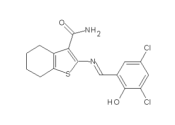 2-[(3,5-dichloro-2-hydroxybenzylidene)amino]-4,5,6,7-tetrahydro-1-benzothiophene-3-carboxamide