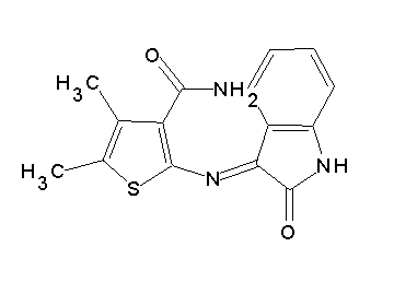 4,5-dimethyl-2-[(2-oxo-1,2-dihydro-3H-indol-3-ylidene)amino]-3-thiophenecarboxamide