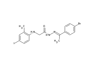 N'-[1-(4-bromophenyl)ethylidene]-2-[(4-iodo-2-methylphenyl)amino]acetohydrazide (non-preferred name)
