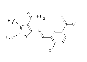 2-[(2-chloro-5-nitrobenzylidene)amino]-4,5-dimethyl-3-thiophenecarboxamide