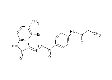 N-(4-{[2-(4-bromo-5-methyl-2-oxo-1,2-dihydro-3H-indol-3-ylidene)hydrazino]carbonyl}phenyl)propanamide