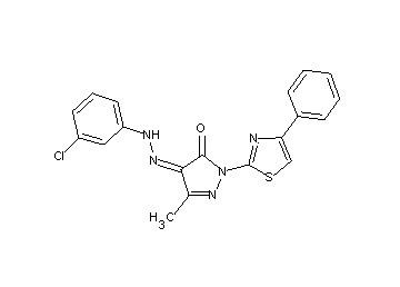 4-[(3-chlorophenyl)hydrazono]-5-methyl-2-(4-phenyl-1,3-thiazol-2-yl)-2,4-dihydro-3H-pyrazol-3-one