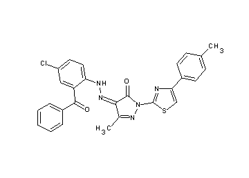 4-[(2-benzoyl-4-chlorophenyl)hydrazono]-5-methyl-2-[4-(4-methylphenyl)-1,3-thiazol-2-yl]-2,4-dihydro-3H-pyrazol-3-one