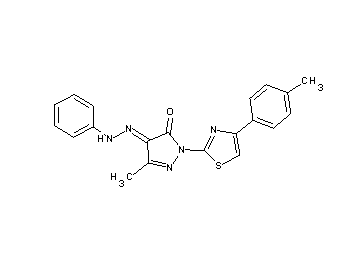 5-methyl-2-[4-(4-methylphenyl)-1,3-thiazol-2-yl]-4-(phenylhydrazono)-2,4-dihydro-3H-pyrazol-3-one