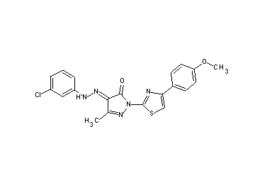 4-[(3-chlorophenyl)hydrazono]-2-[4-(4-methoxyphenyl)-1,3-thiazol-2-yl]-5-methyl-2,4-dihydro-3H-pyrazol-3-one