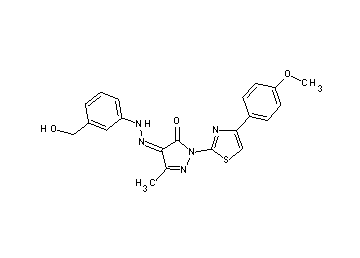 4-{[3-(hydroxymethyl)phenyl]hydrazono}-2-[4-(4-methoxyphenyl)-1,3-thiazol-2-yl]-5-methyl-2,4-dihydro-3H-pyrazol-3-one