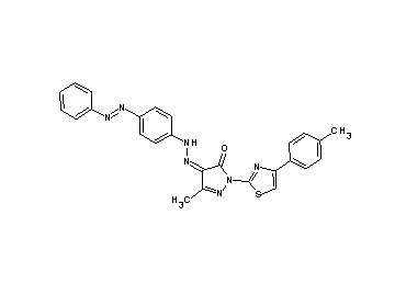 5-methyl-2-[4-(4-methylphenyl)-1,3-thiazol-2-yl]-4-{[4-(phenyldiazenyl)phenyl]hydrazono}-2,4-dihydro-3H-pyrazol-3-one - Click Image to Close