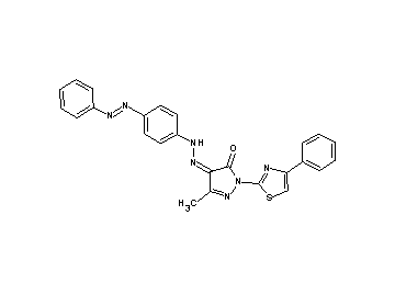 5-methyl-4-{[4-(phenyldiazenyl)phenyl]hydrazono}-2-(4-phenyl-1,3-thiazol-2-yl)-2,4-dihydro-3H-pyrazol-3-one - Click Image to Close